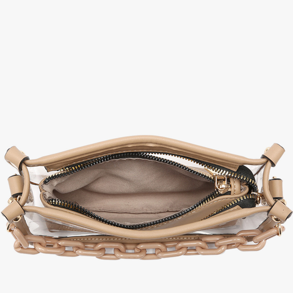 Jessica Clear Duo Crossbody Strap Chain Strap Purple - Picture 5 of 5